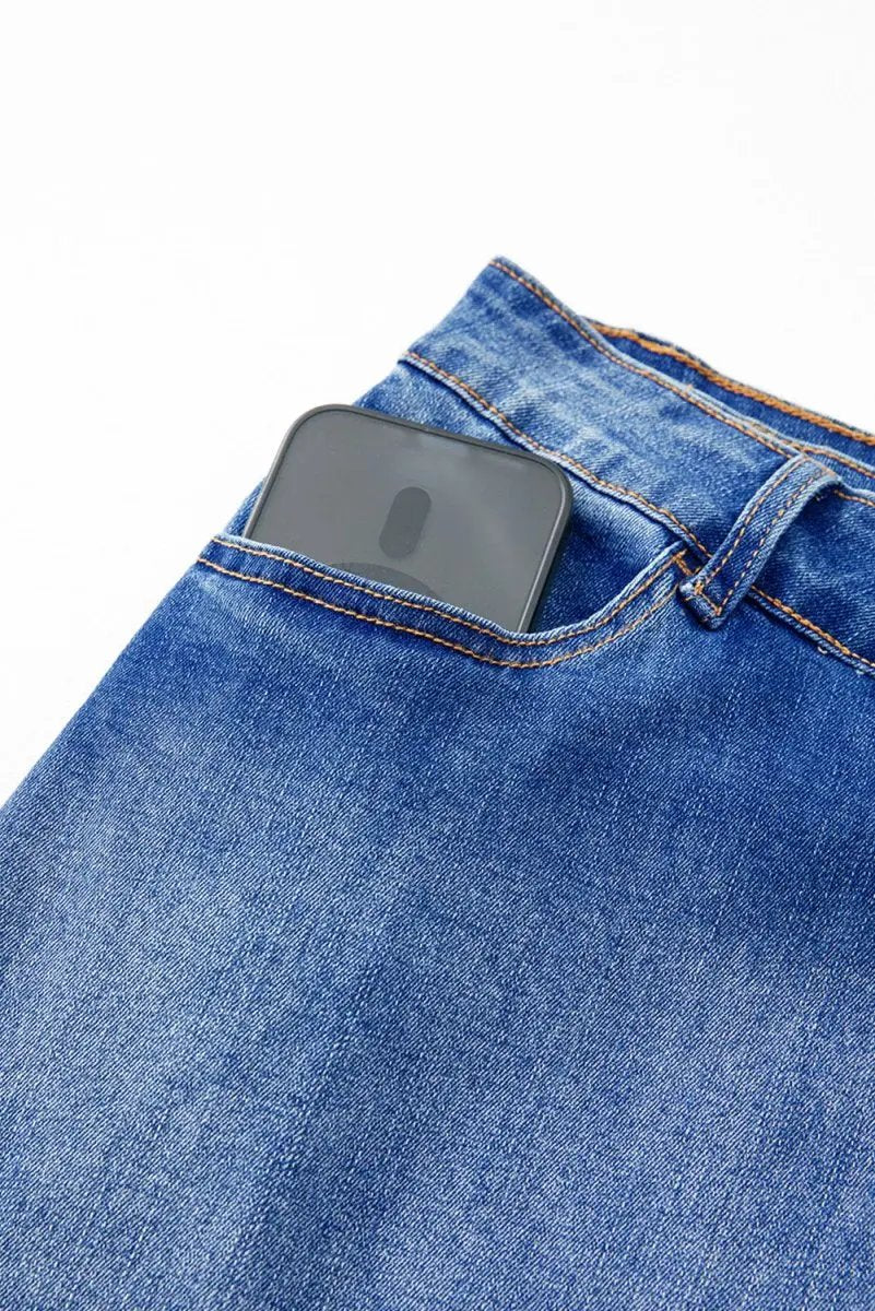 Ashleigh Blue Wrapped Crossed Waist Denim Mini Skirt Casual - Love Salve